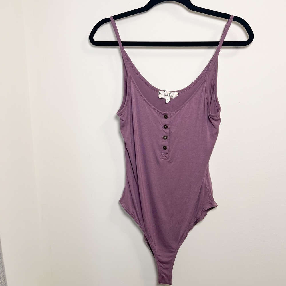 Pink‎ Rose Purple Bodysuit Adjustable Straps Casual Cute Tank Sleeveless - Picture 9 of 9